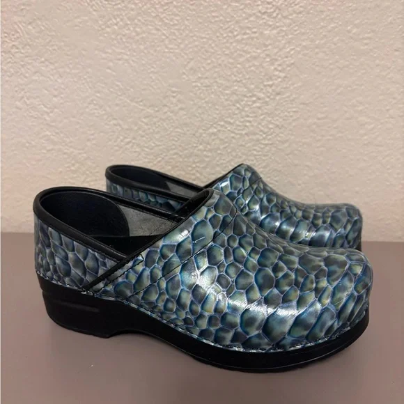 Dansko Blue Patterned Clogs - Picture 3 of 6